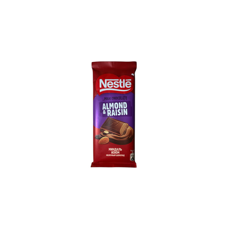 Շոկոլադե սալիկ «Nestle» 82գր նուշով և չամիչով